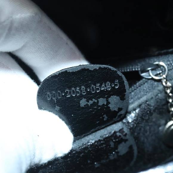 GUCCI Hand Bag Vinyl Leather Clear Black Silver 000 2058 0548 5 Auth 90596 - Picture 12 of 16